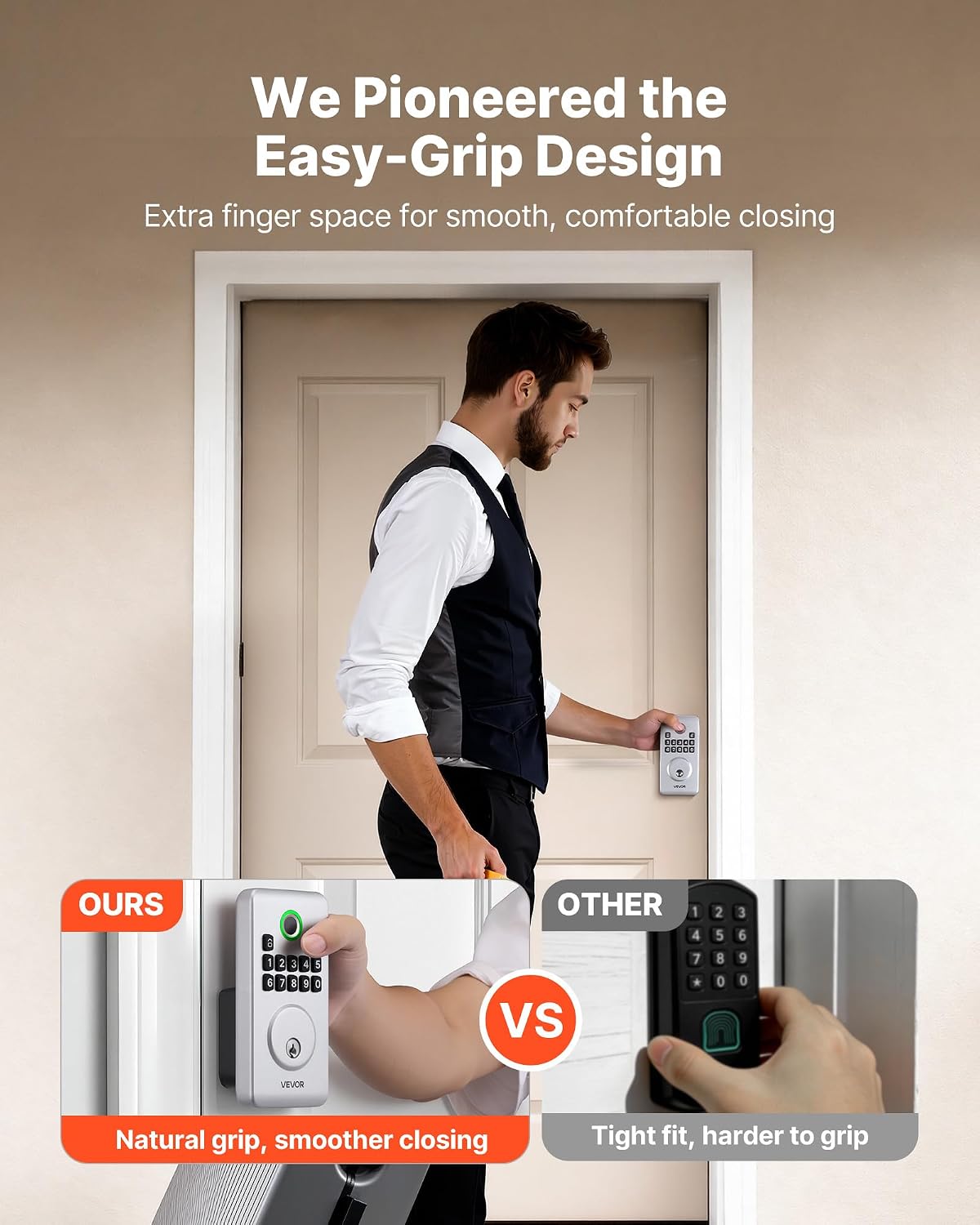 Thumbnail 3 de VEVOR Fingerprint Door Lock, Aluminum Alloy