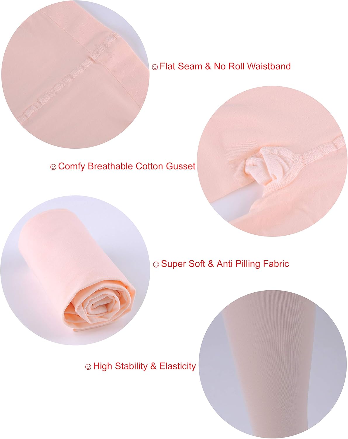 Detalle de EVERSWE Girls Semi Opaque Tights, 40D Microfiber Tights