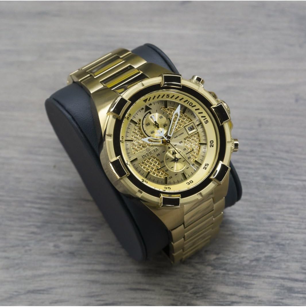 Thumbnail 2 de Invicta Aviator 28122 - Montre Homme en Acier Inoxydable, Cadran Or, Quartz, 50mm