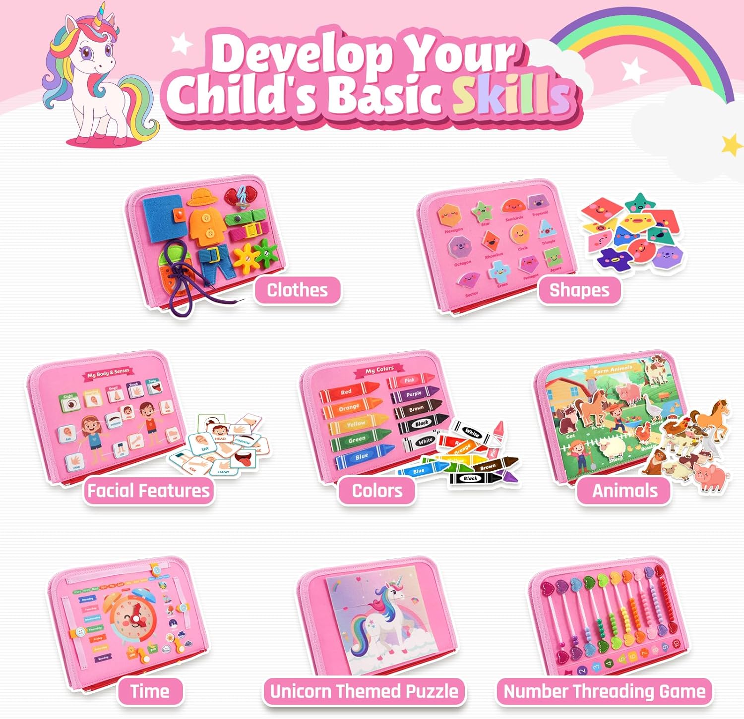 Detalle 2 de ZOOI Busy Board Montessori Toy for 1 Year Old