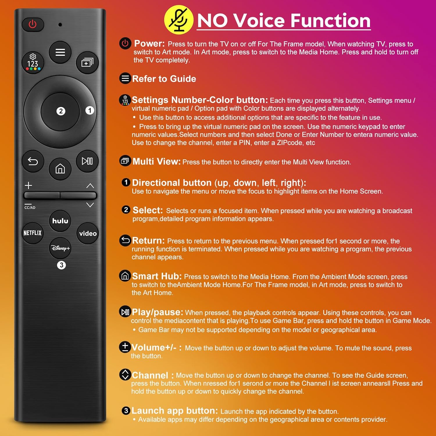 Thumbnail 5 de Samsung Replacement Remote universal for Smart TV
