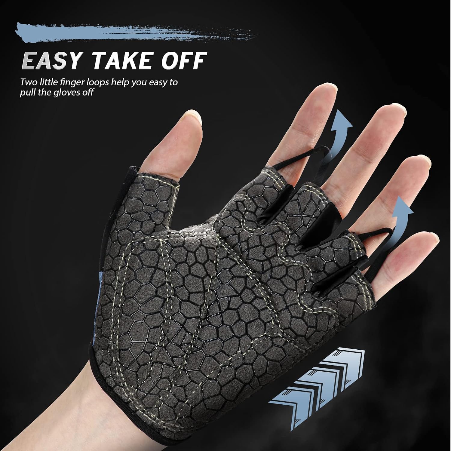 Detalle de HTZPLOO Bike Gloves for Men and Women with Anti-Slip Padding and Shock Absorption