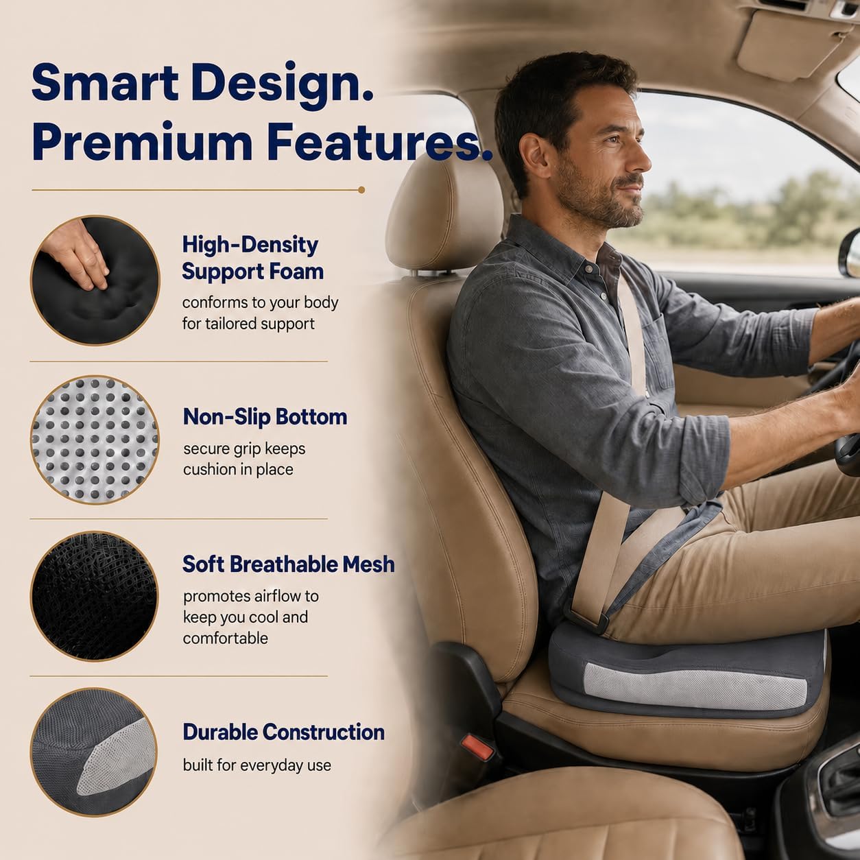 Thumbnail 6 de ZFUHWT Memory Foam Seat Cushion, 4.7-Inch Thick with Adjustable Straps