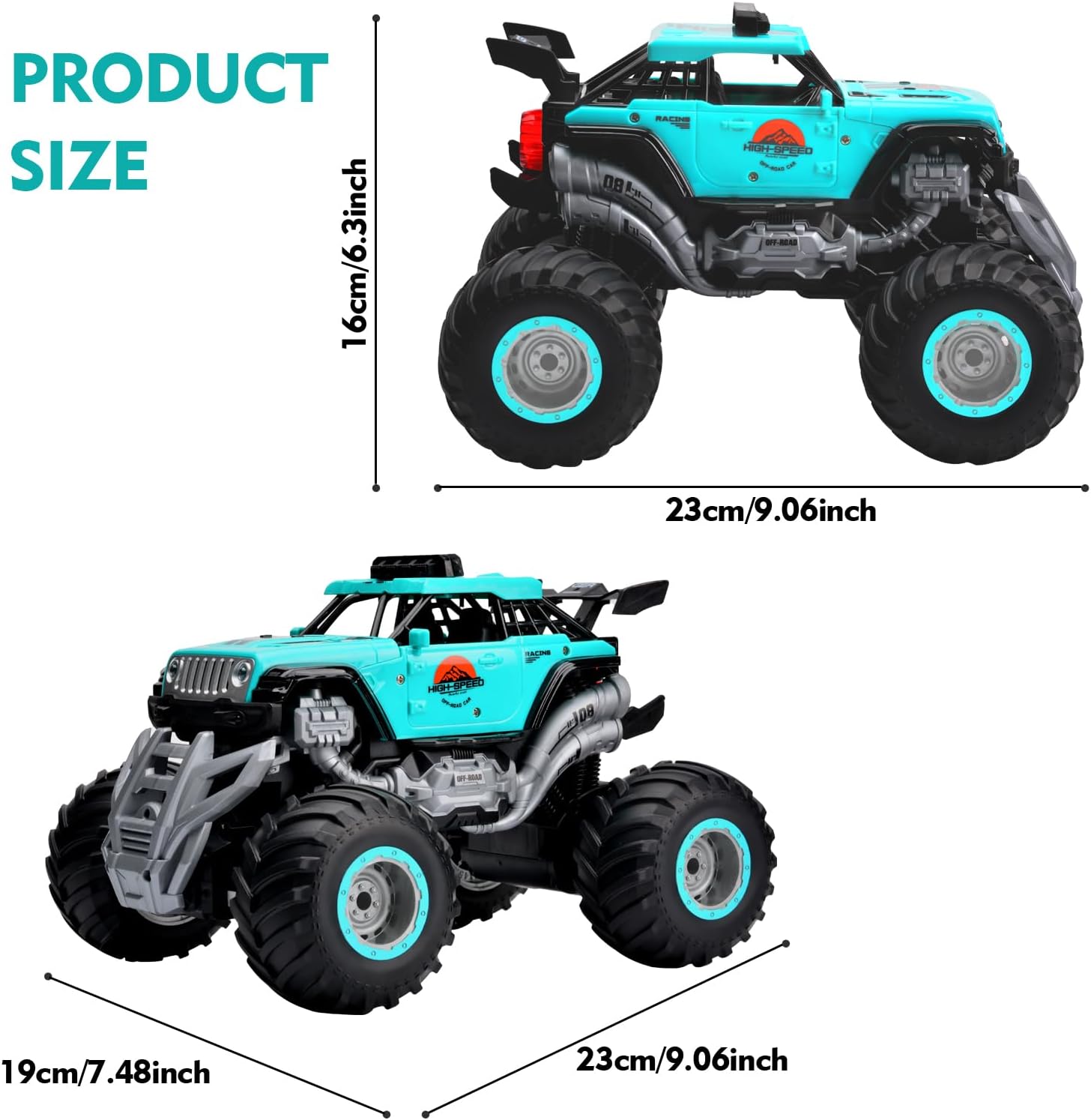 Thumbnail 5 de iBlivers Remote Control Monster Truck (2.4GHz) with Spray, Music & Lights