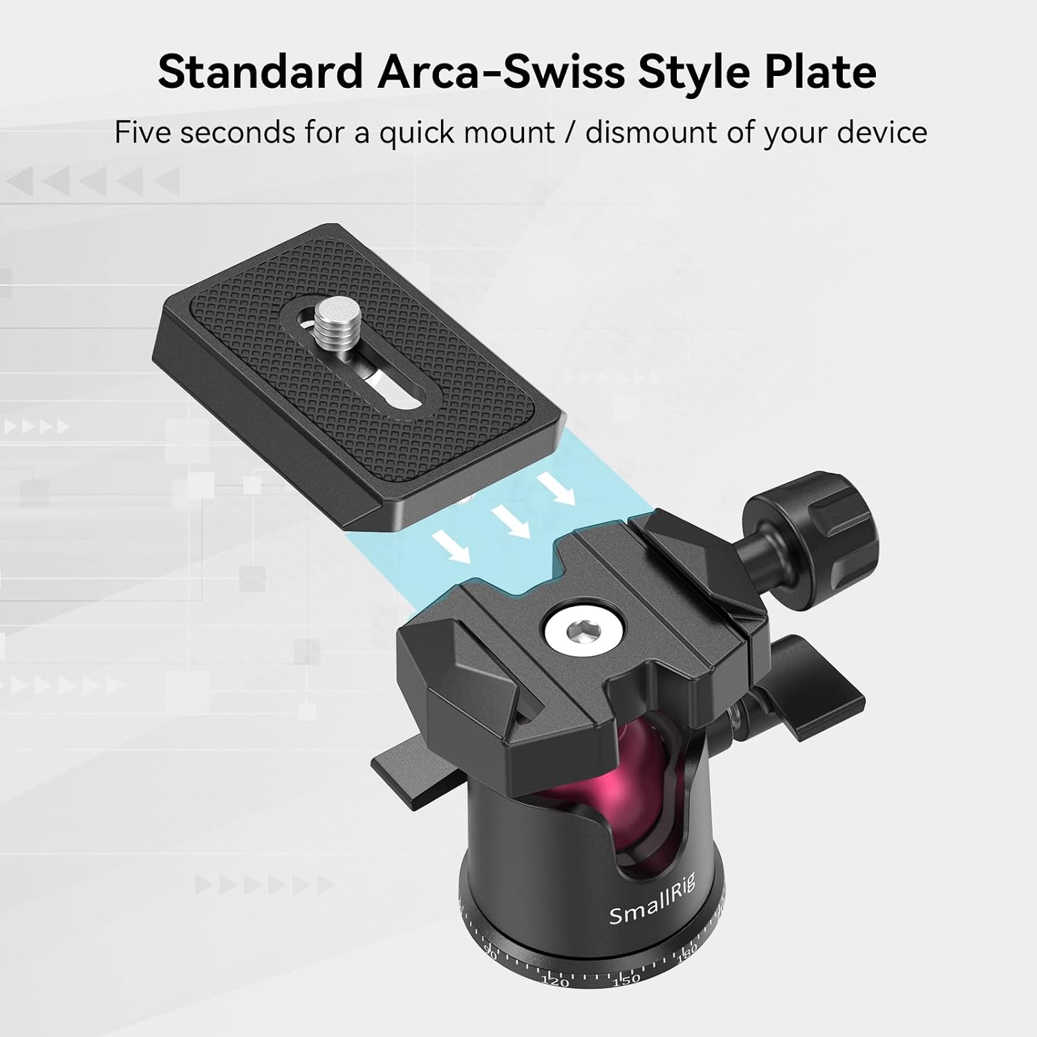 Thumbnail 5 de SmallRig BUT2664 mini tabletop tripod with 360° ball head and 1/4 screw mount adapter