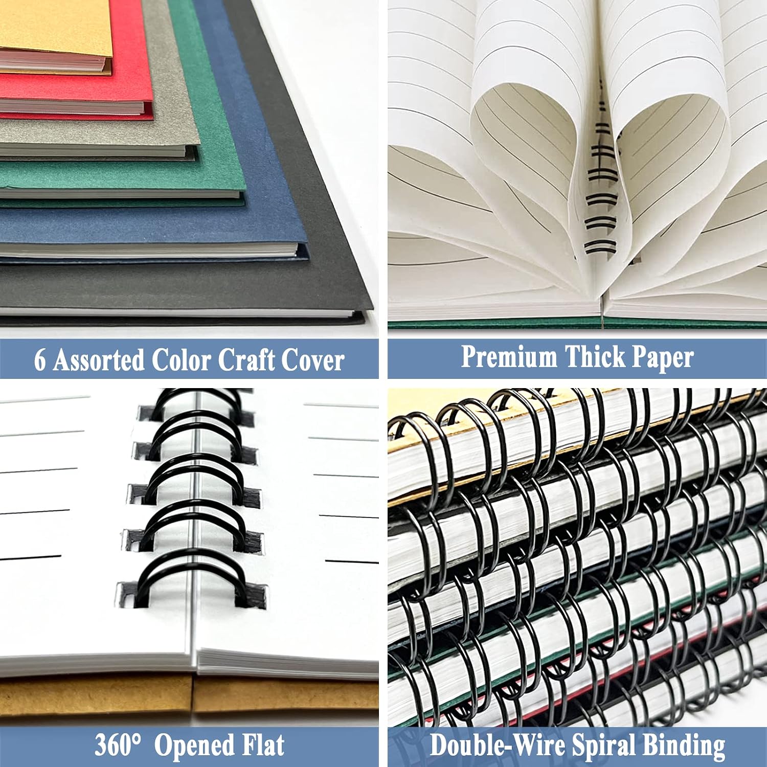 Thumbnail 4 de 6 Pack Spiral Notebook A5 120 Pages