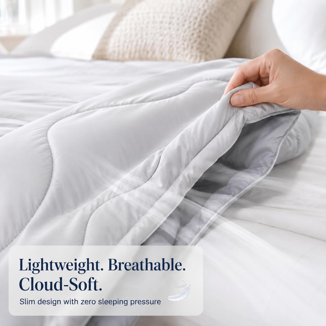 Detalle 2 de Orcalic Queen Size Cooling Comforter, Reversible Cool-Touch Cover, Lightweight