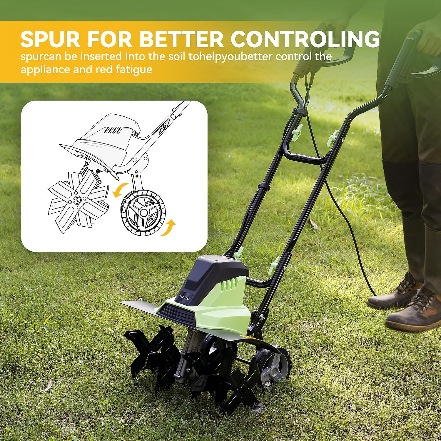 Detalle de Electric garden tiller 1500W 45cm PHIWOS