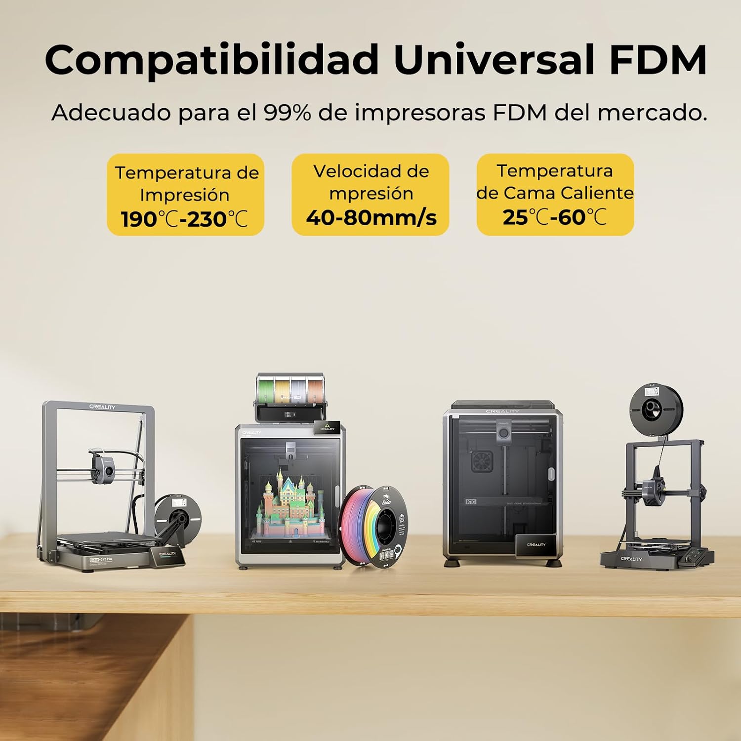Thumbnail 5 de Creality Filamento PLA 1.75mm 1KG – Precisión y fiabilidad para impresión 3D