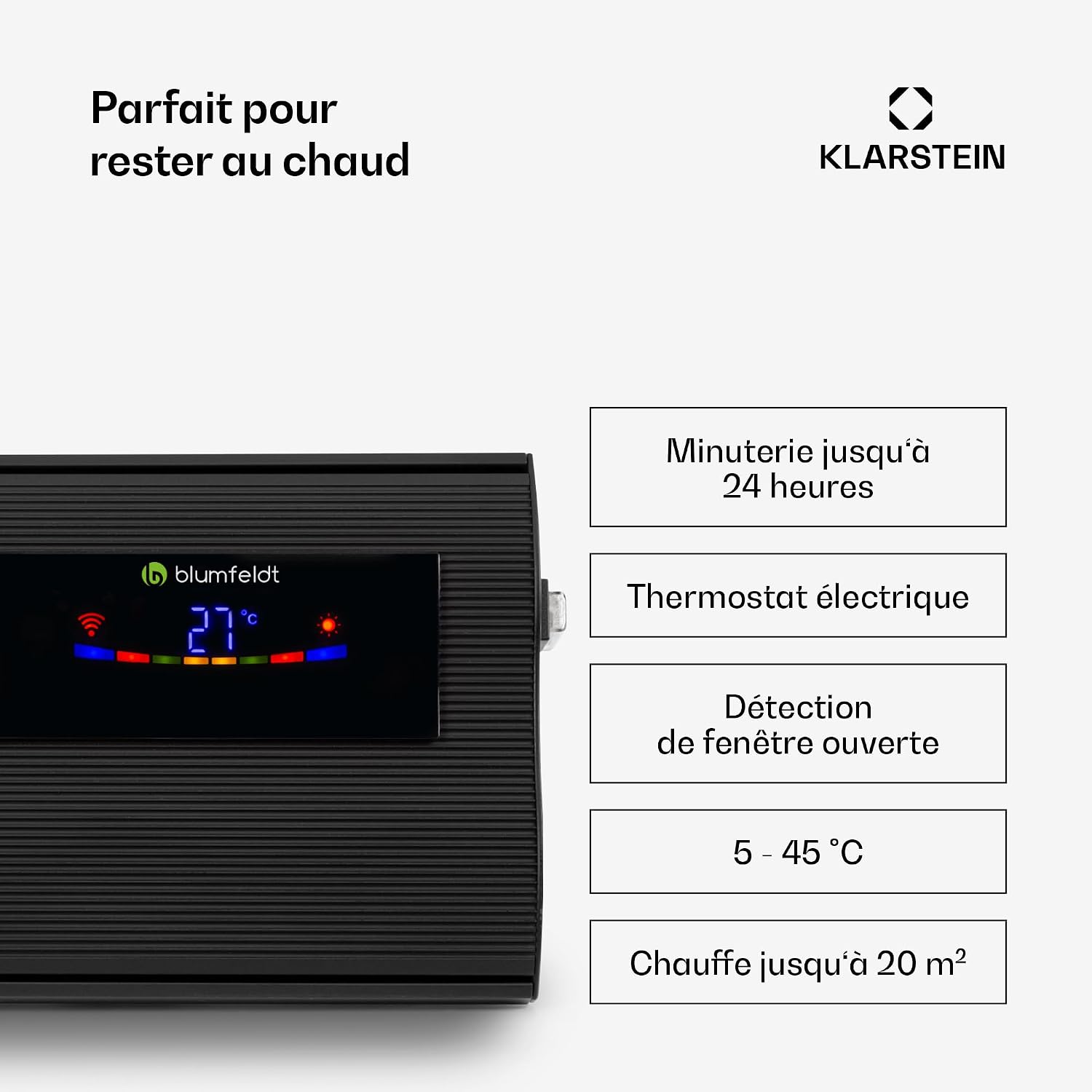 Detalle 2 de Klarstein Cosmic Beam Smart infraroodverwarming, 2400 W, wifi en thermostaat