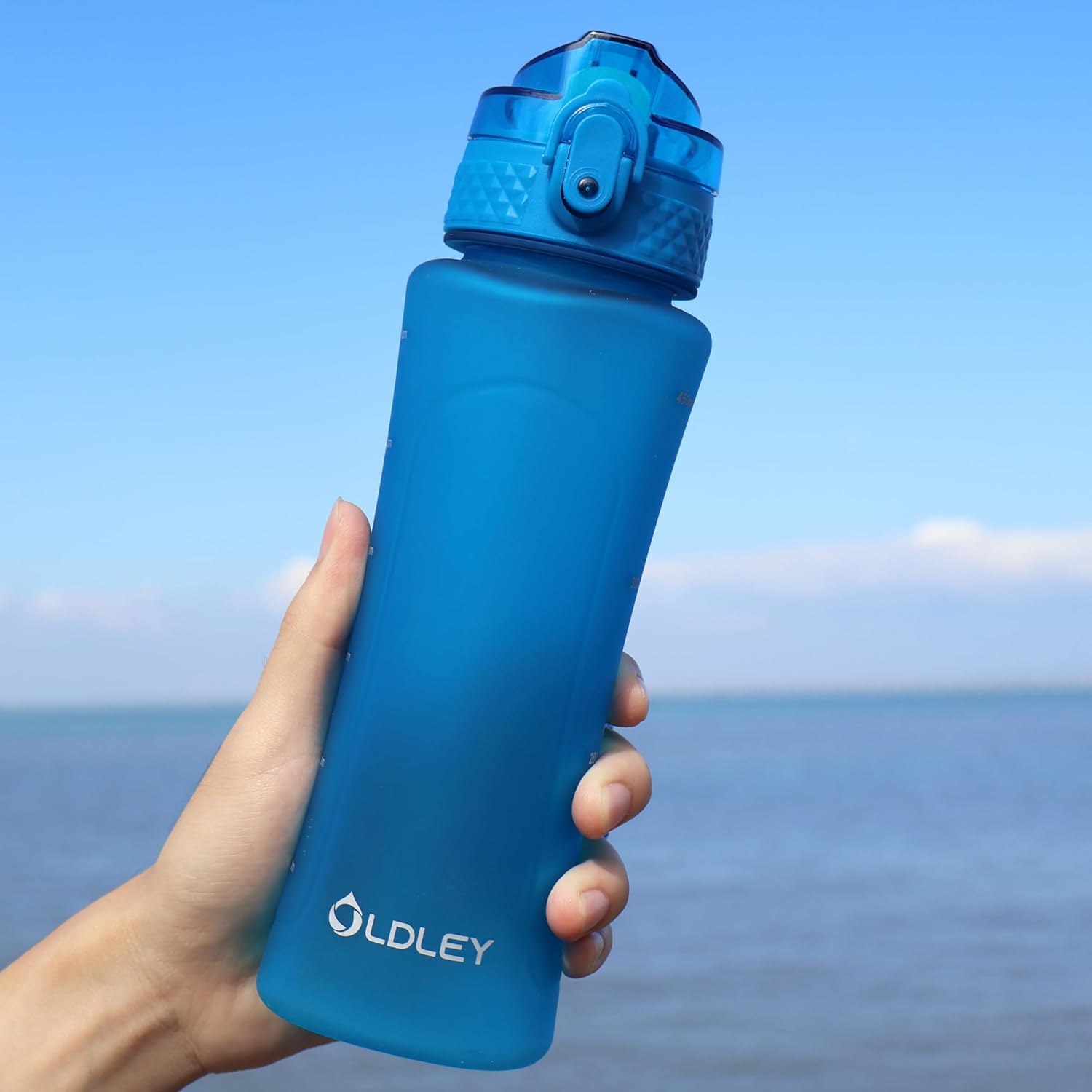 Detalle de OLDLEY 450ml (15oz) Water Bottle with Straw, Leakproof Reusable Bottle for School & Outdoor Sports (BPA Free)