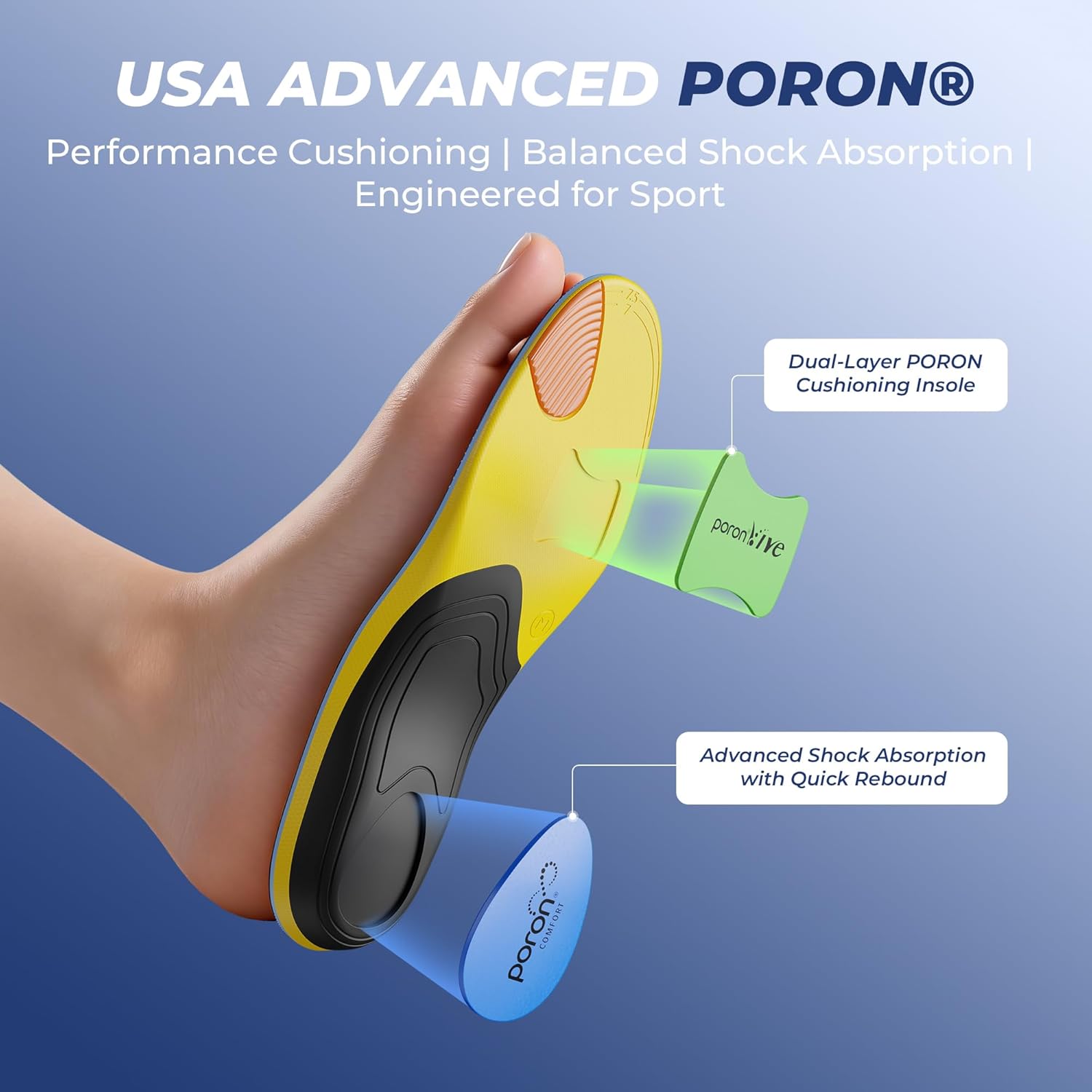 Detalle de Psveb durable arch support orthotics for plantar fasciitis (medium arch), for men & women