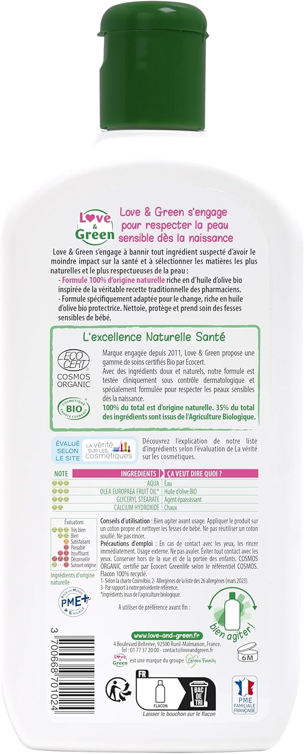 Thumbnail 1 de Love & Green Bioliniment Bio sans parfum certifié Bio (500 ml) fabriqué en France
