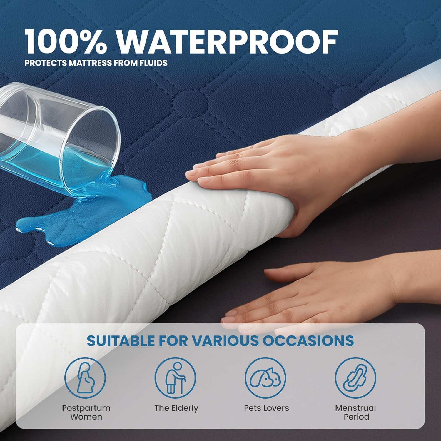 Thumbnail 2 de Ystyle protège-matelas imperméable 140x200 cm anti-acariens, lavable et élastique sur 4 côtés
