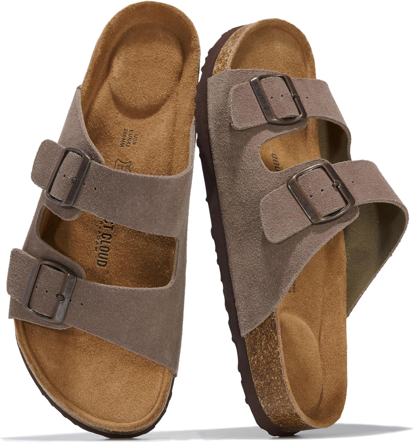 Detalle de Project Cloud Heritage Sandal: 100% Genuine Leather Mens Sandals with Memory Foam Insole