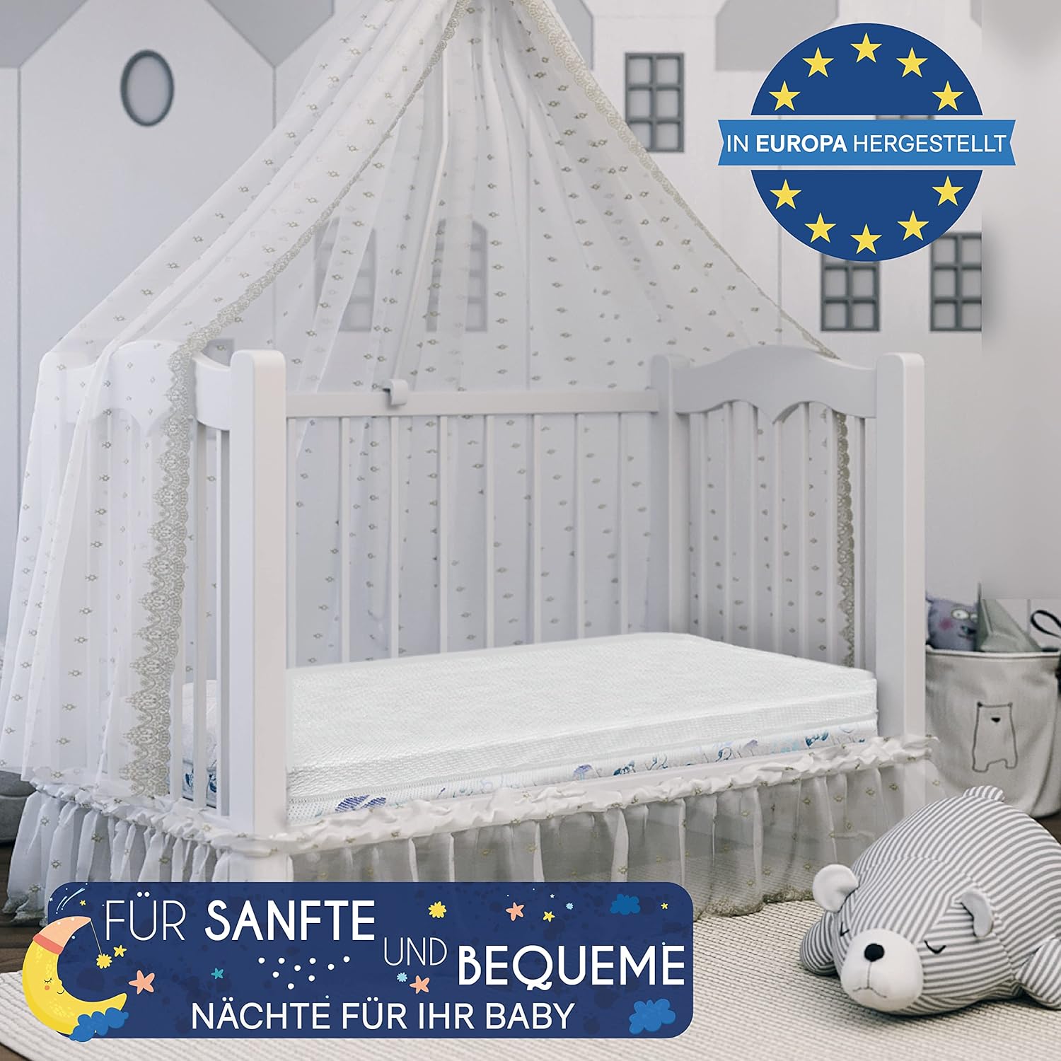 Thumbnail 3 de Sweety Fox Baby Matratze 60 x 120 cm (Oeko-TEX, EN 16890+A1, Made in EU) – 11 cm, wendbar Sommer/Winter