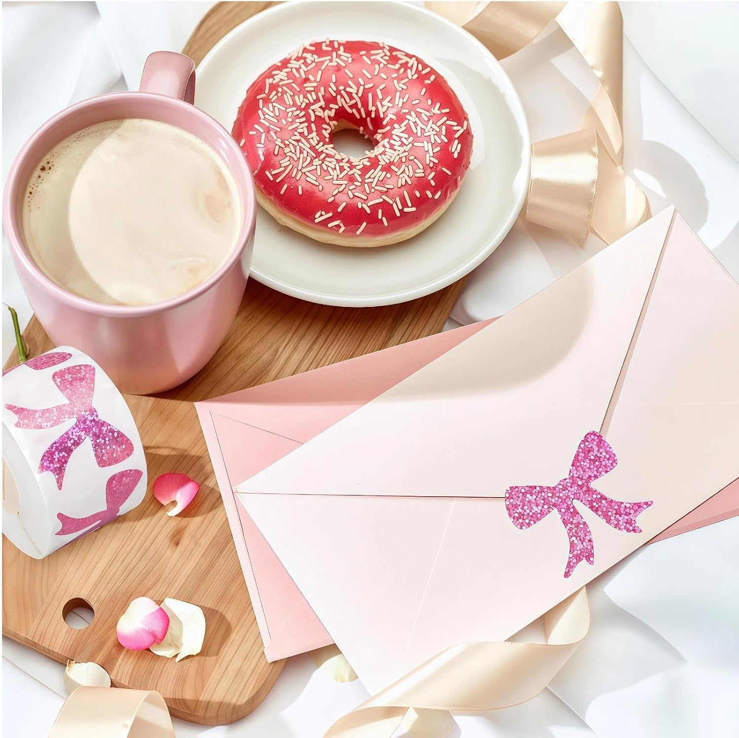 Thumbnail 3 de Holographic Reward Stickers Roll – 1000 Pcs (2 Pack) 2.5cm Self-Adhesive Sparkly Star & Pink Glitter Bow Labels