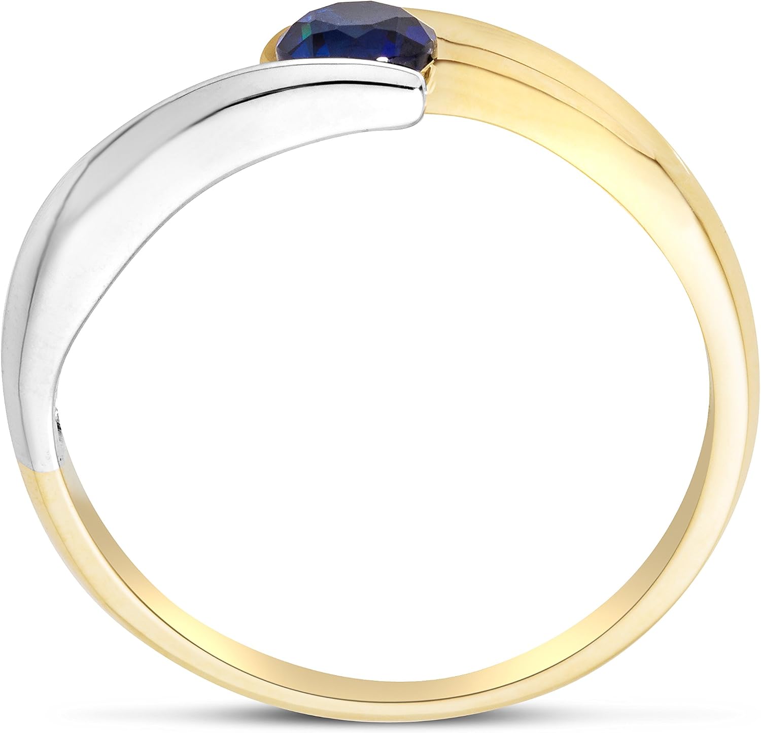 Thumbnail 2 de Miore Anello Solitario da Donna in Oro Bicolore 9K con Zaffiro Blu