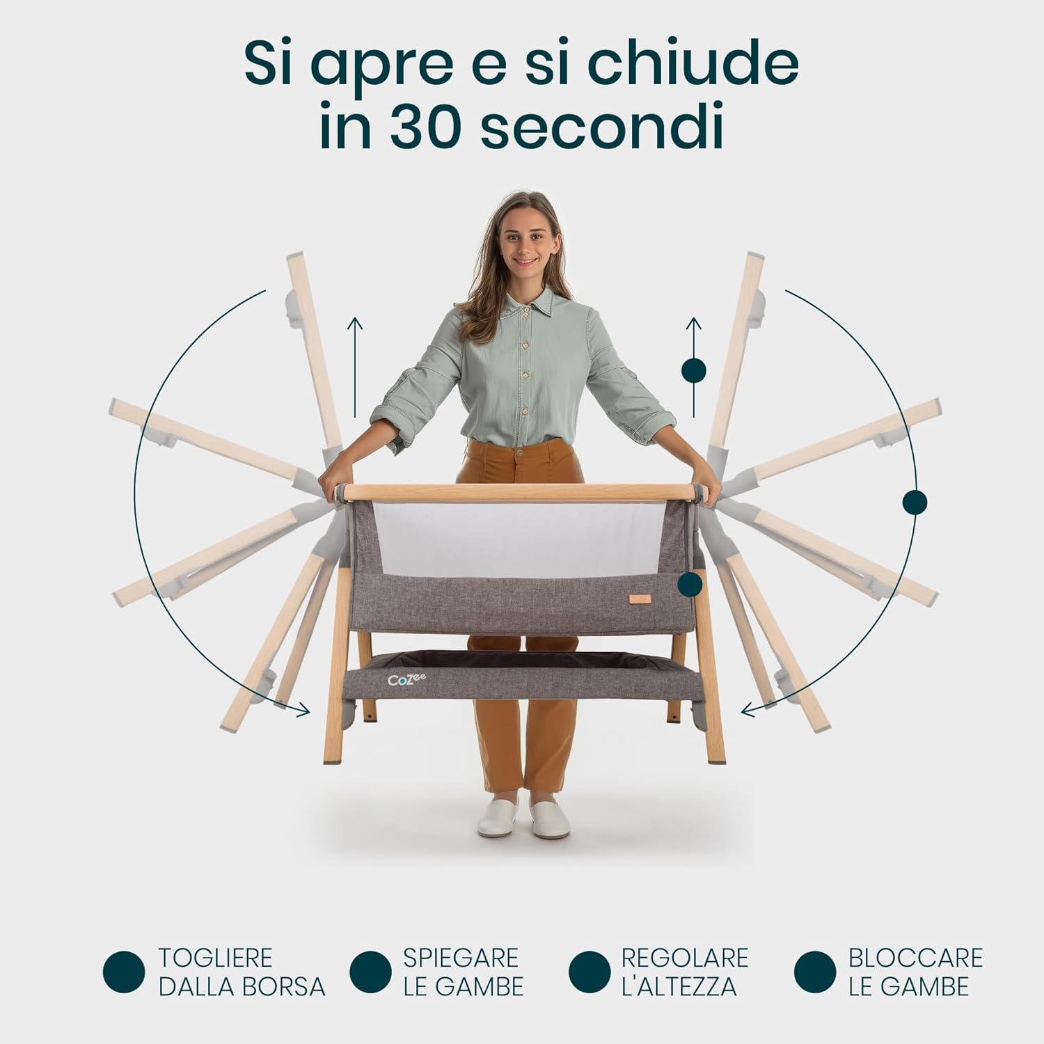 Thumbnail 6 de Tutti Bambini CoZee® 2-in-1 Culla Neonato e Culla Co-sleeping: sicurezza, versatilità e design per 0–6 mesi