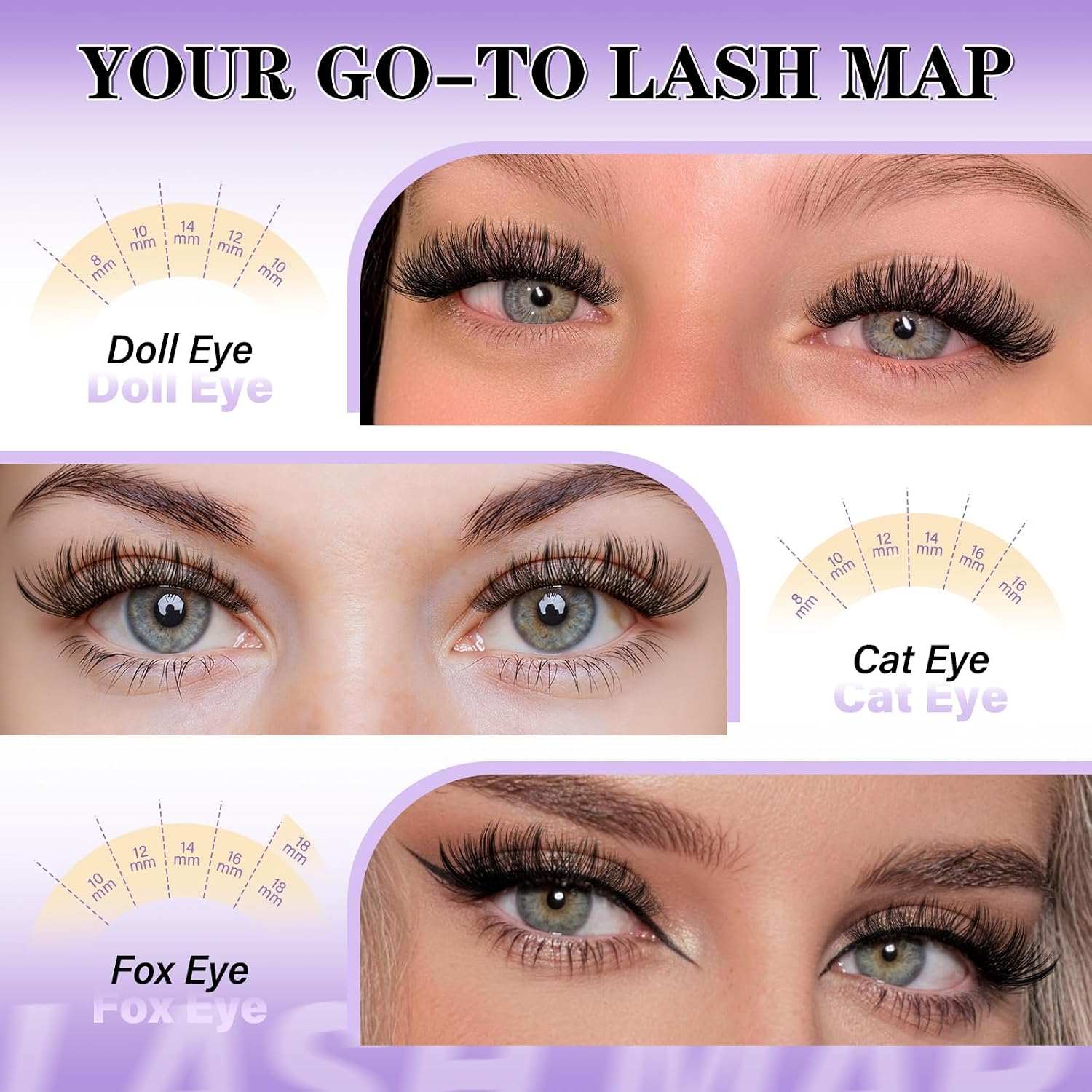 Detalle de B&Q Volume Lash Clusters Wispy B02 (72PCS) D Curl Lash Cluster Extensions with Soft Band