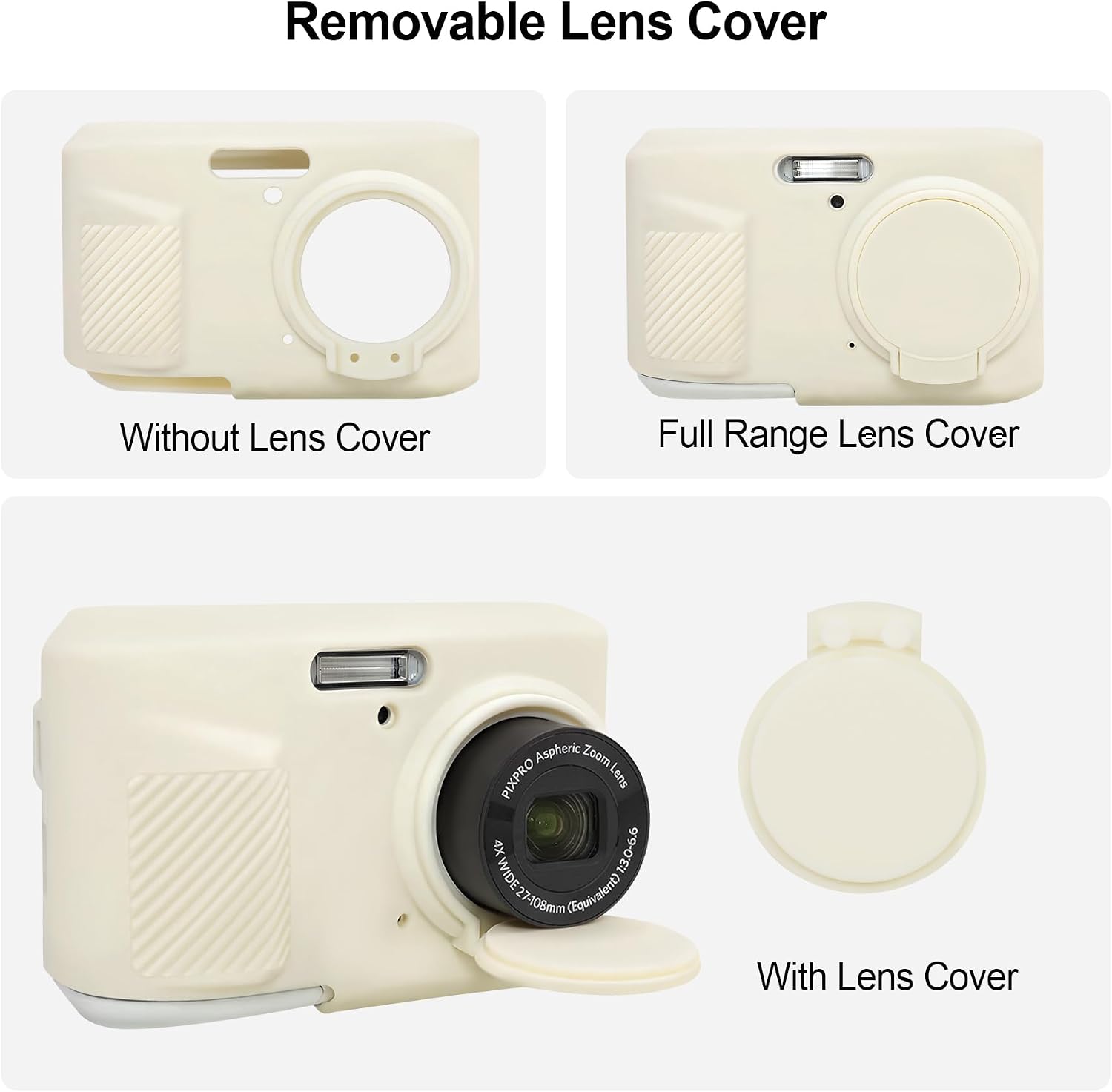 Thumbnail 3 de BOVKE Case for Kodak PIXPRO FZ45: Silky Soft Silicone Protection in Mist White