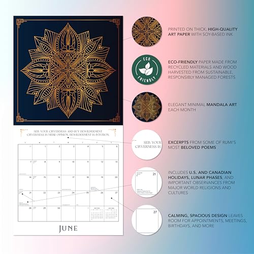 Thumbnail 5 de Rumi Eternal 2026 Calendar 12" x 24" 📅