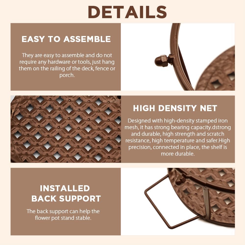Detalle de NEISRAI Metal Railing Planter Holder