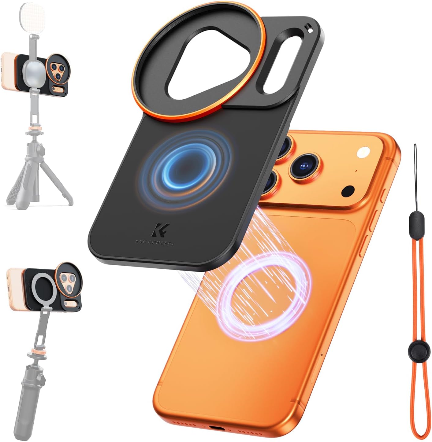 K&F CONCEPT Doppelseitiger magnetischer Filterclip für iPhone 17 Pro – kompatibel mit 58-mm Gewinde Filtern