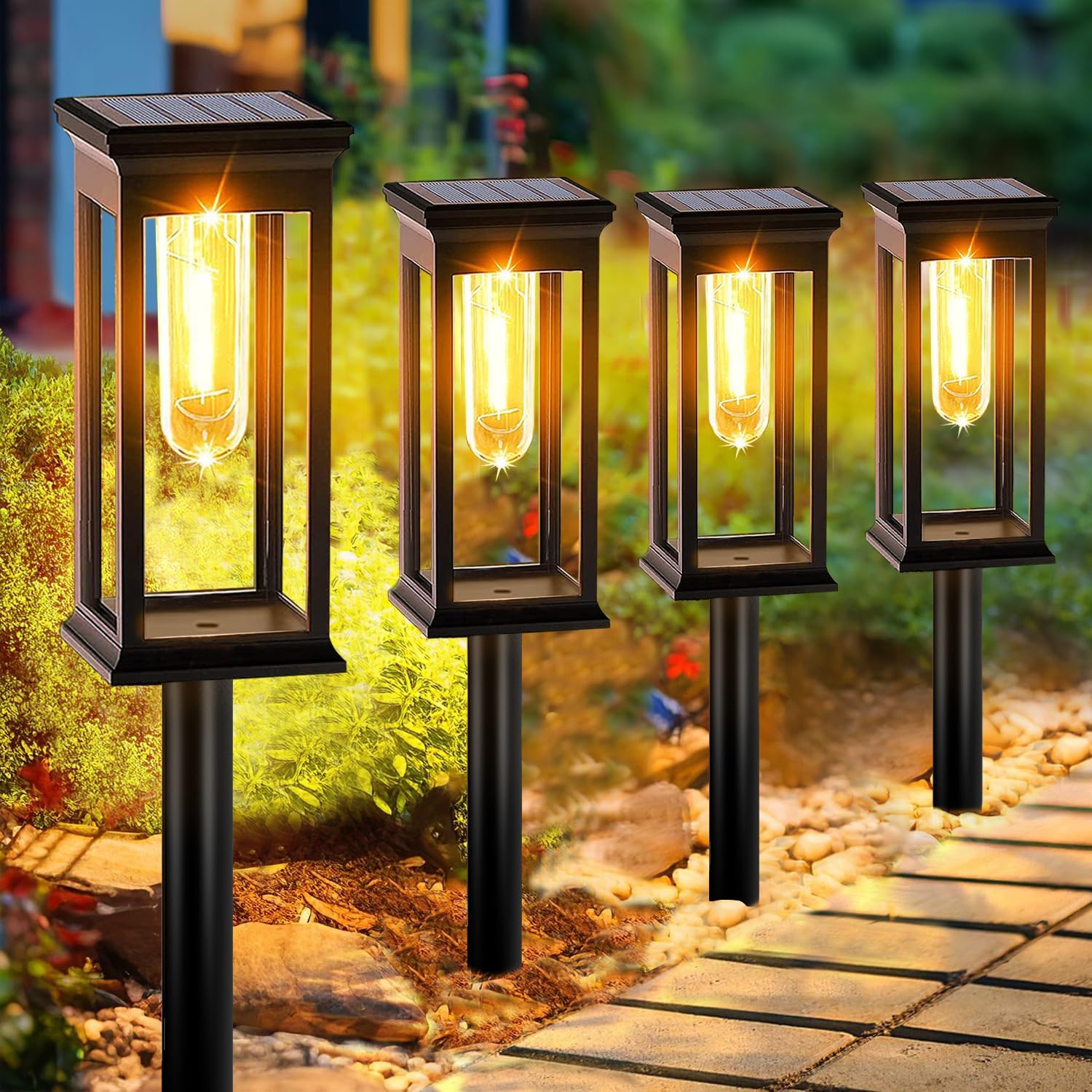 Detalle de GTYZZH Solar Lights Outdoor Garden 6-Pack