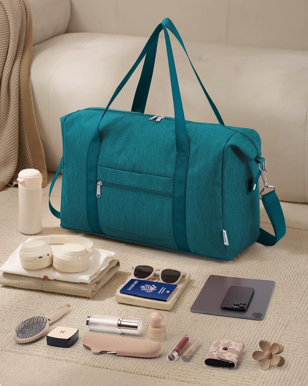 Thumbnail 6 de Narwey EasyJet cabin bag (45x36x20) – foldable underseat travel duffel, 25L, teal