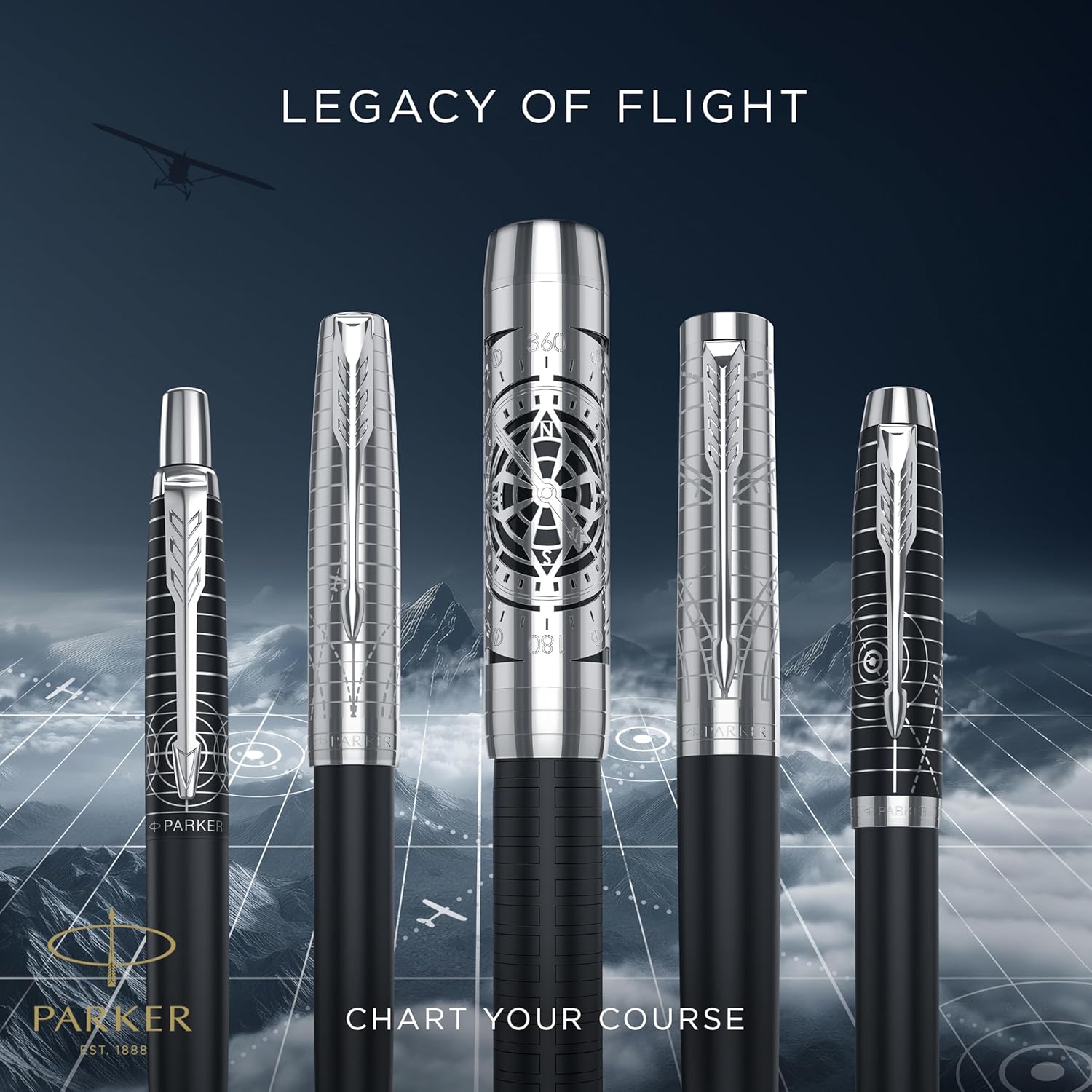 Thumbnail 1 de Parker Sonnet stilografica “Legacy of Flight” con pennino medio in oro 18k e inchiostro nero