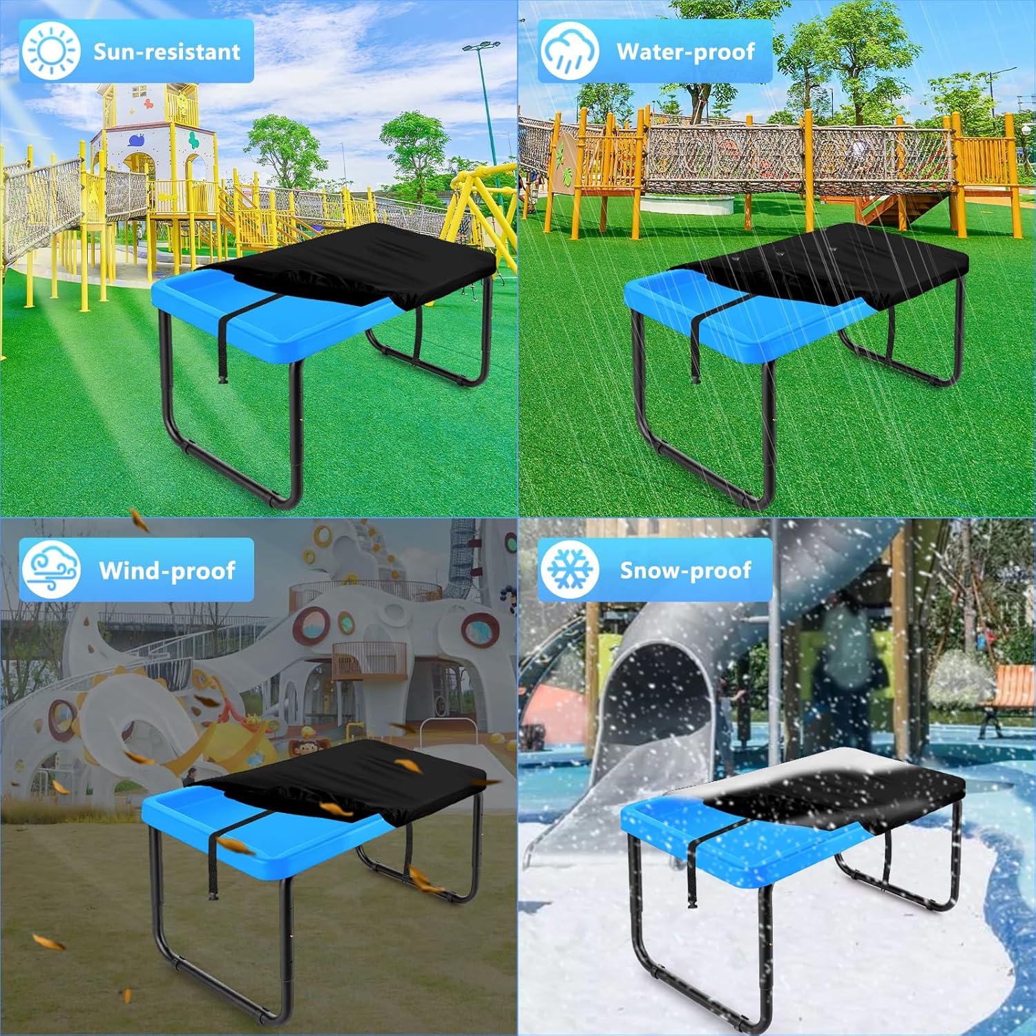 Thumbnail 5 de Kovshuiwe Play Tray Activity Table Cover 96x64x10cm – Black, Waterproof and Anti-Mould