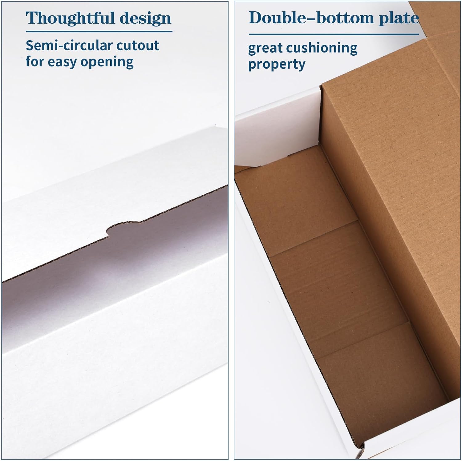 Detalle de ZBEIVAN 12 x 4 x 4-Inch White Corrugated Shipping Boxes, 25-Pack