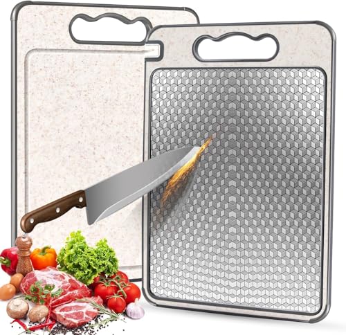 Detalle de Tabla de Cortar Dictien de acero inoxidable doble cara (36 x 25 cm), sin BPA