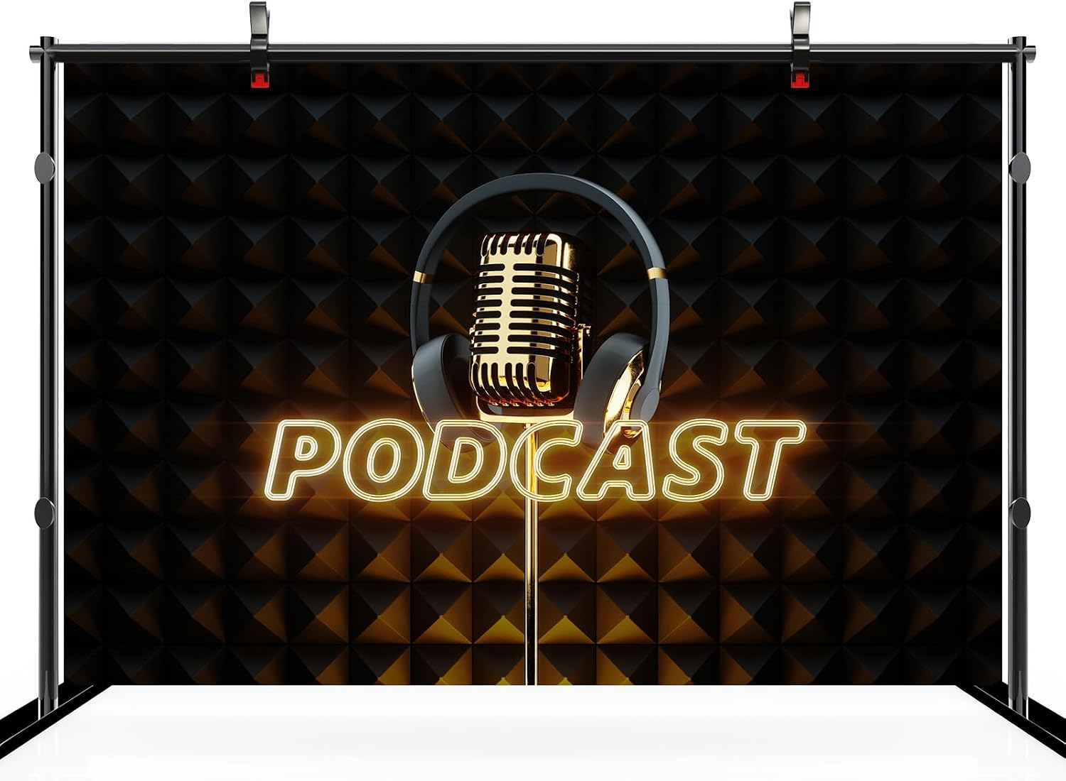 Detalle de CHNBGPRO 2.1m x 1.5m Backdrop: Microfiber Podcast Talk Show Setting