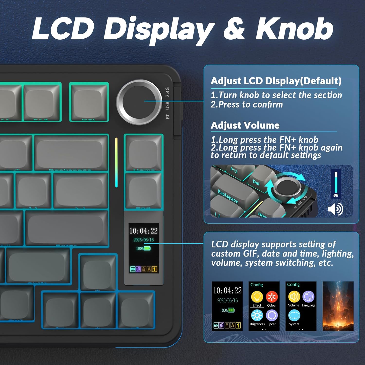 Detalle de AULA S75 PRO mechanical keyboard ⌨