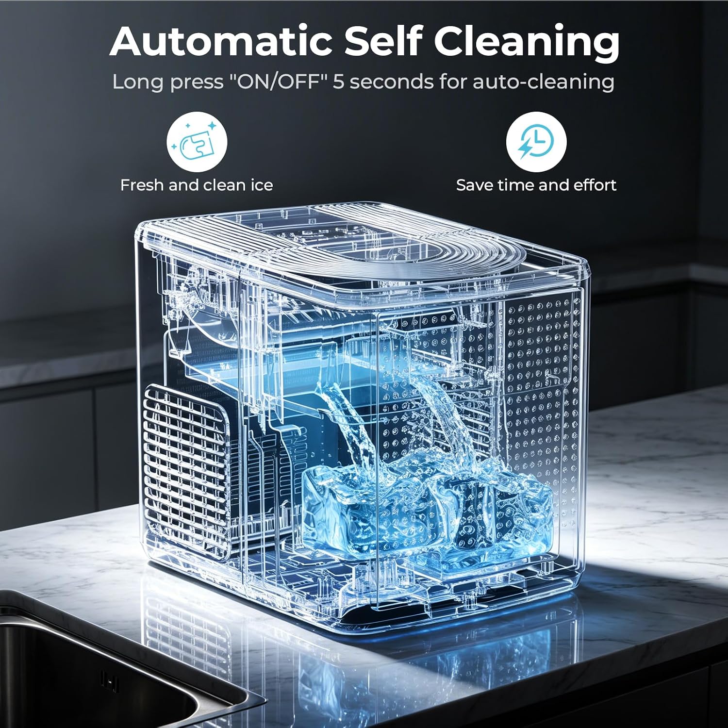 Thumbnail 5 de Antarctic Star Bullet Ice Maker Countertop, 2 Ice Sizes, Self-Cleaning