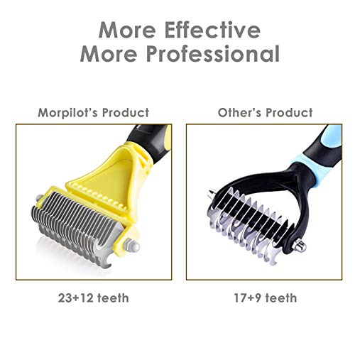 Thumbnail 4 de Morpilot cepillo/peine/rastrillo para pelo muerto de perro y gato (TPR, mango antideslizante y dientes de acero inoxidable)
