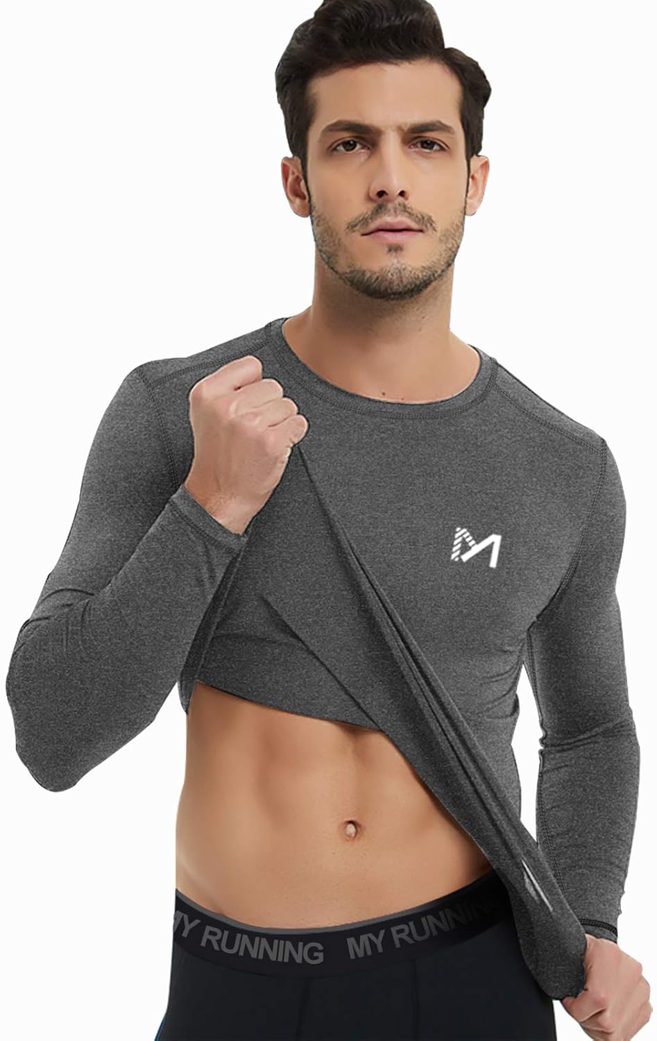 Detalle de MEETYOO Maglietta Compressione Uomo: comfort, movimento e assorbenza per sport e allenamento