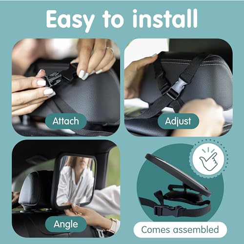 Thumbnail 6 de Onco Baby Car Mirror - Award-Winning, Shatterproof & Shakeproof (Black)