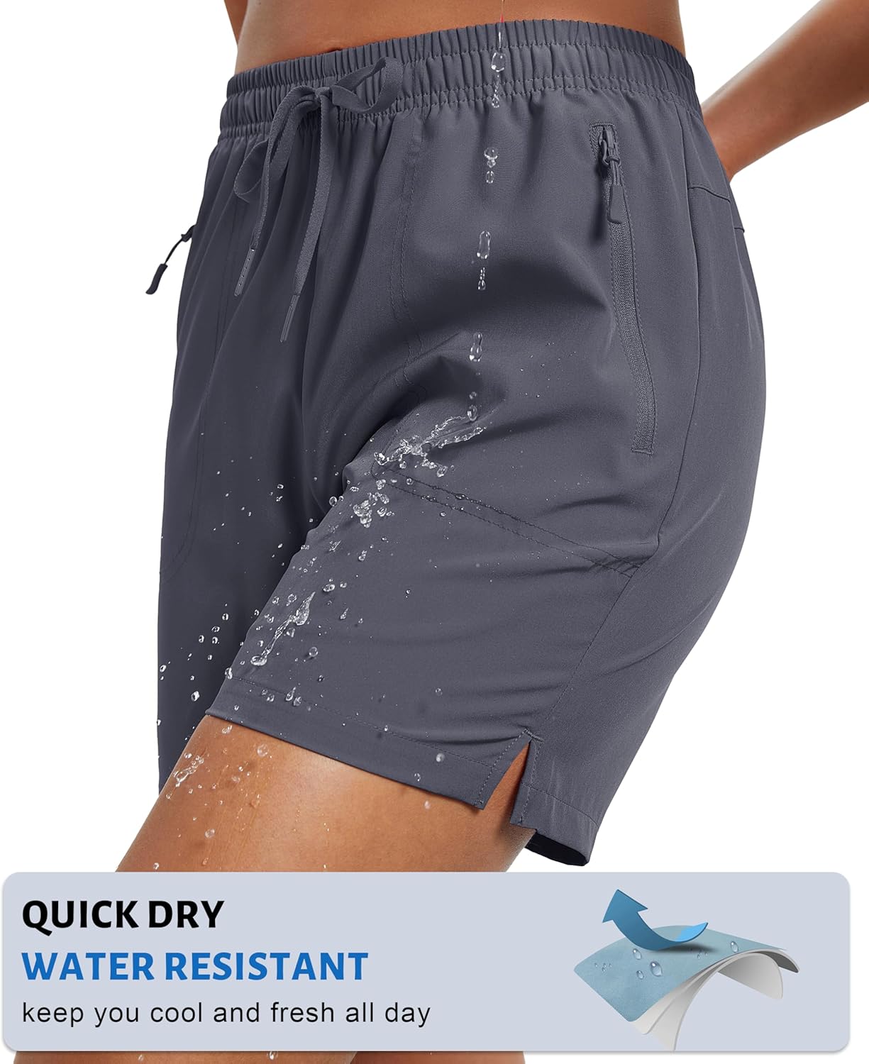 Detalle 2 de MAGCOMSEN Women's 5" Hiking Shorts with UPF 50+ | Quick-Dry, Lightweight, Pockets