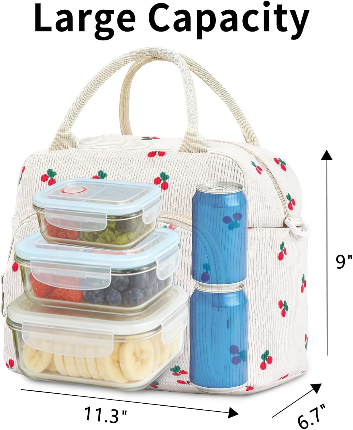Detalle de GASSDA Insulated Lunch Bag, Corduroy