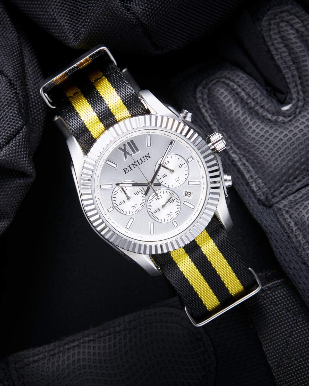Thumbnail 4 de BINLUN Nylon Uhrenarmband (Ballistic) mit Edelstahlschnalle – dick, atmungsaktiv, für 18–24 mm