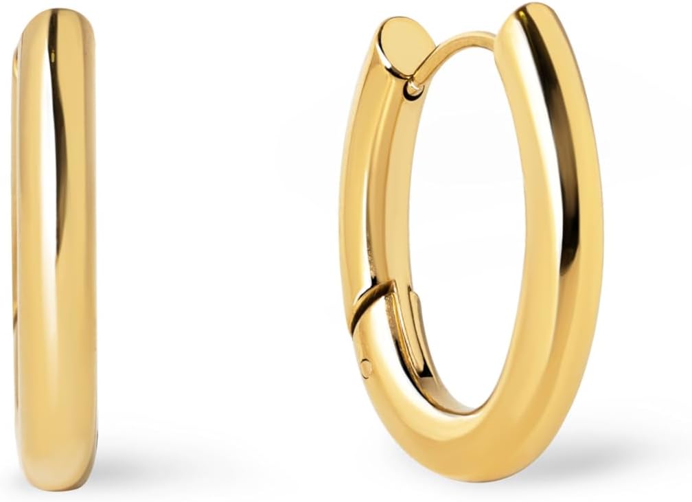 Detalle de SINGULARU Orecchini Samba in Acciaio placcato Oro 18Kt con Chiusura Click/Congo
