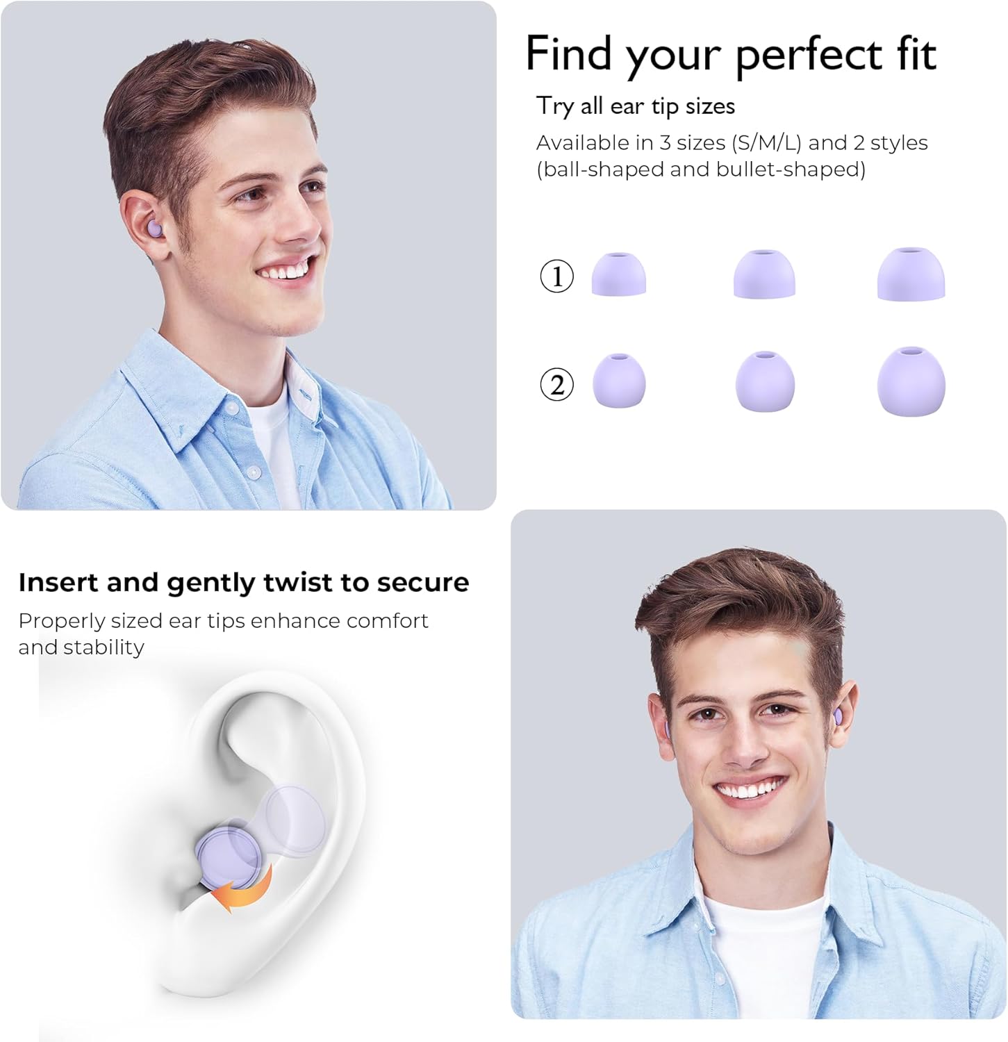 Detalle 2 de Jayine Ear Plugs for Sleep 25 dB, 2 pairs
