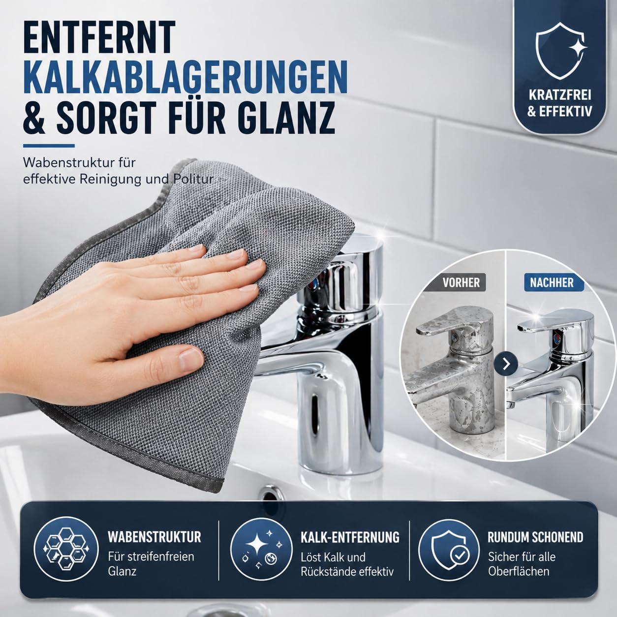 Thumbnail 3 de Surfela Trockentuch Dusche 3 Stück – Extra grobes Mikrofaser-Wischtuchset 40 × 60 cm
