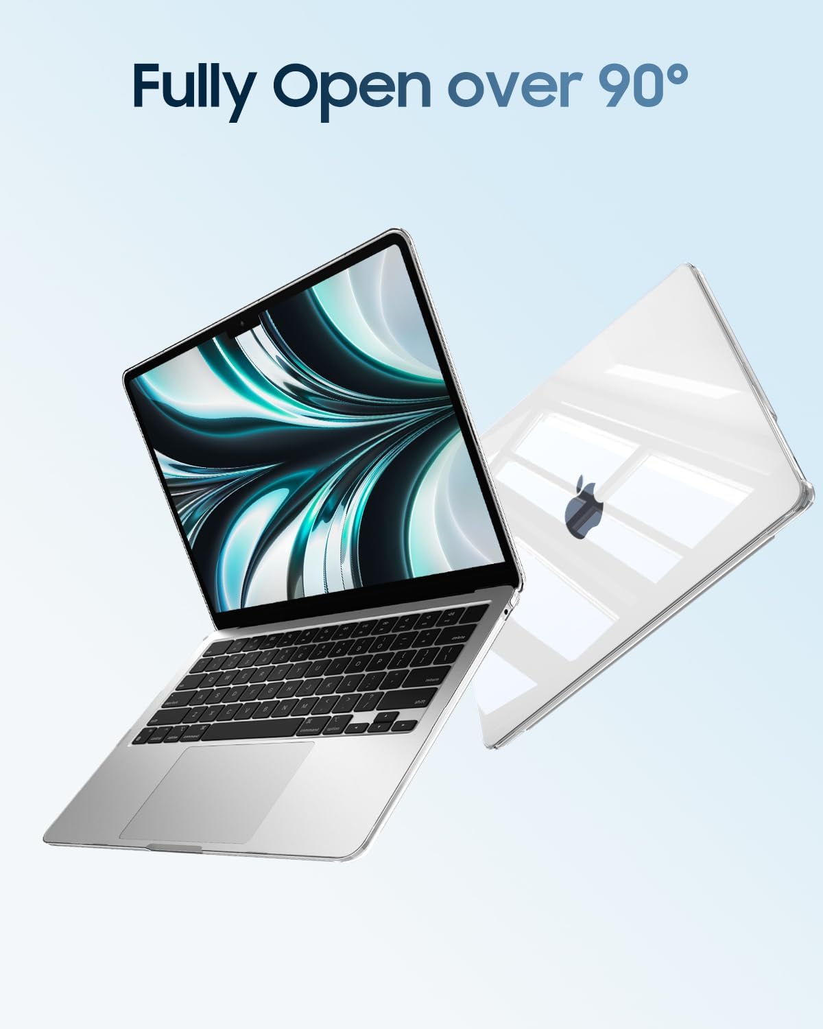 Detalle 2 de Fintie Hülle für MacBook Air 15 Zoll (M5/M4/M3/M2) A3448/A3241/A3114/A2941 – Ultradünne Hartschale, transparent