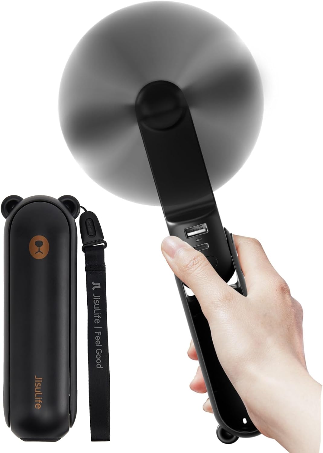 Detalle de JISULIFE Handventilator 37 Std Laufzeit
