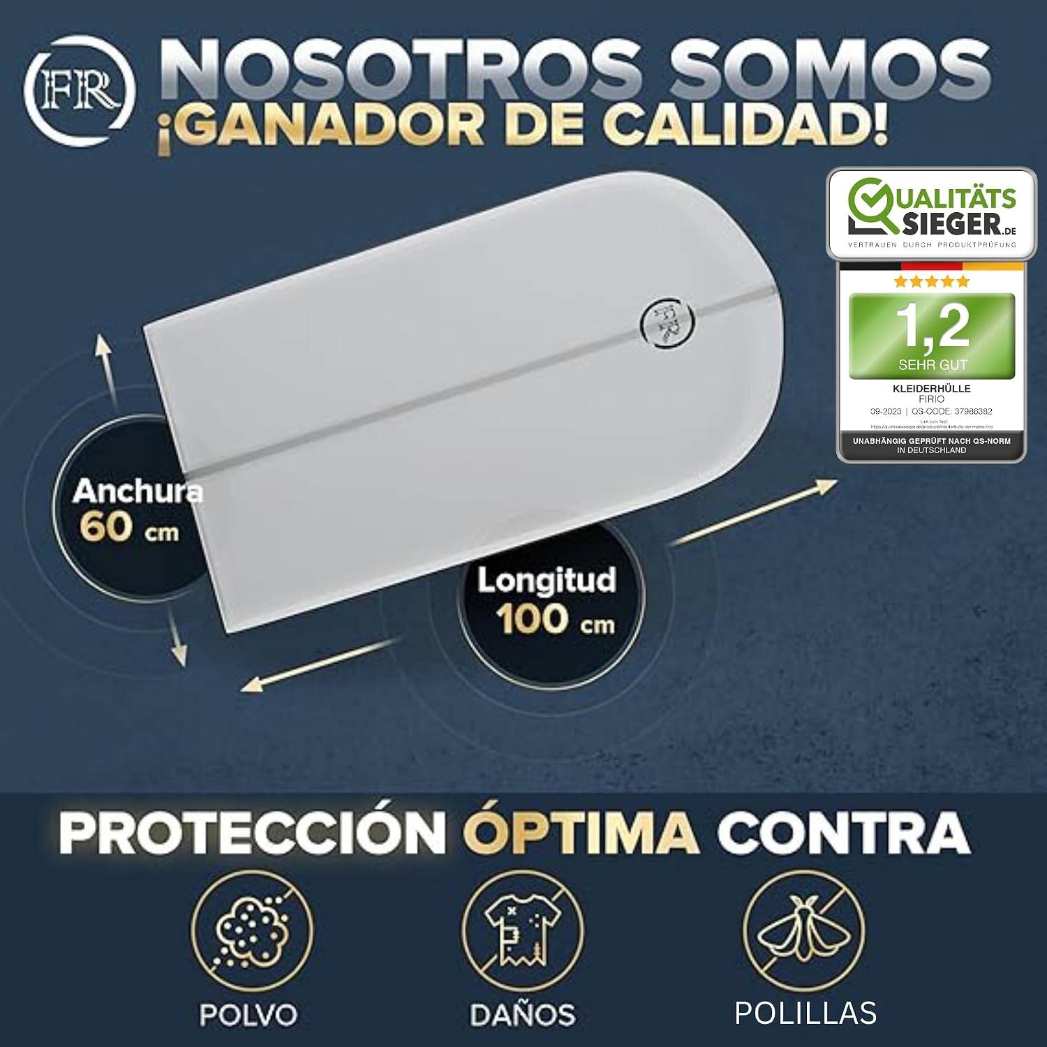 Detalle 2 de FiRiO 8x Fundas Ropa Antipolvo Transpirables 100x60cm
