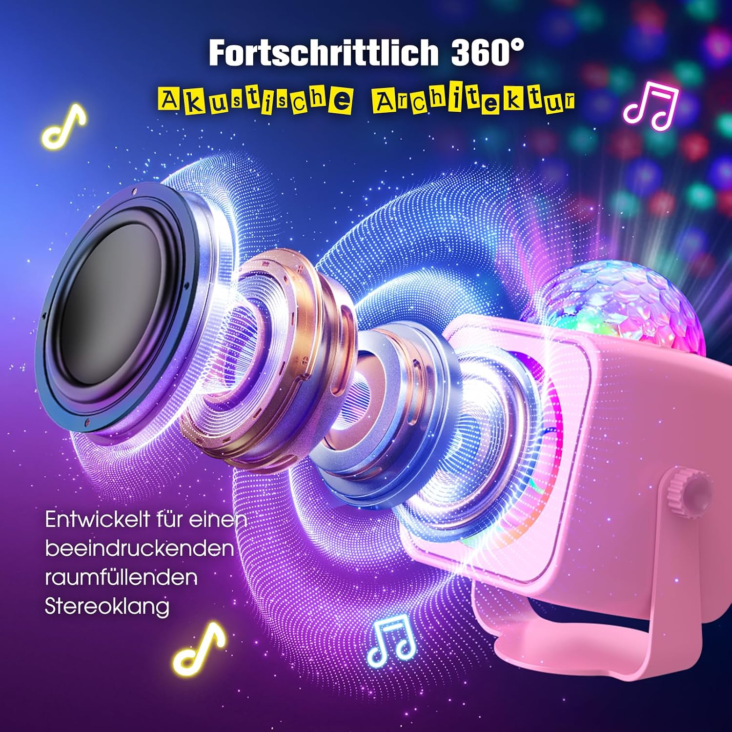 Thumbnail 6 de Dislocati Karaoke Regalo per Bambina 3-15 Anni con Microfono Bluetooth, Luci LED e Supporto Regolabile
